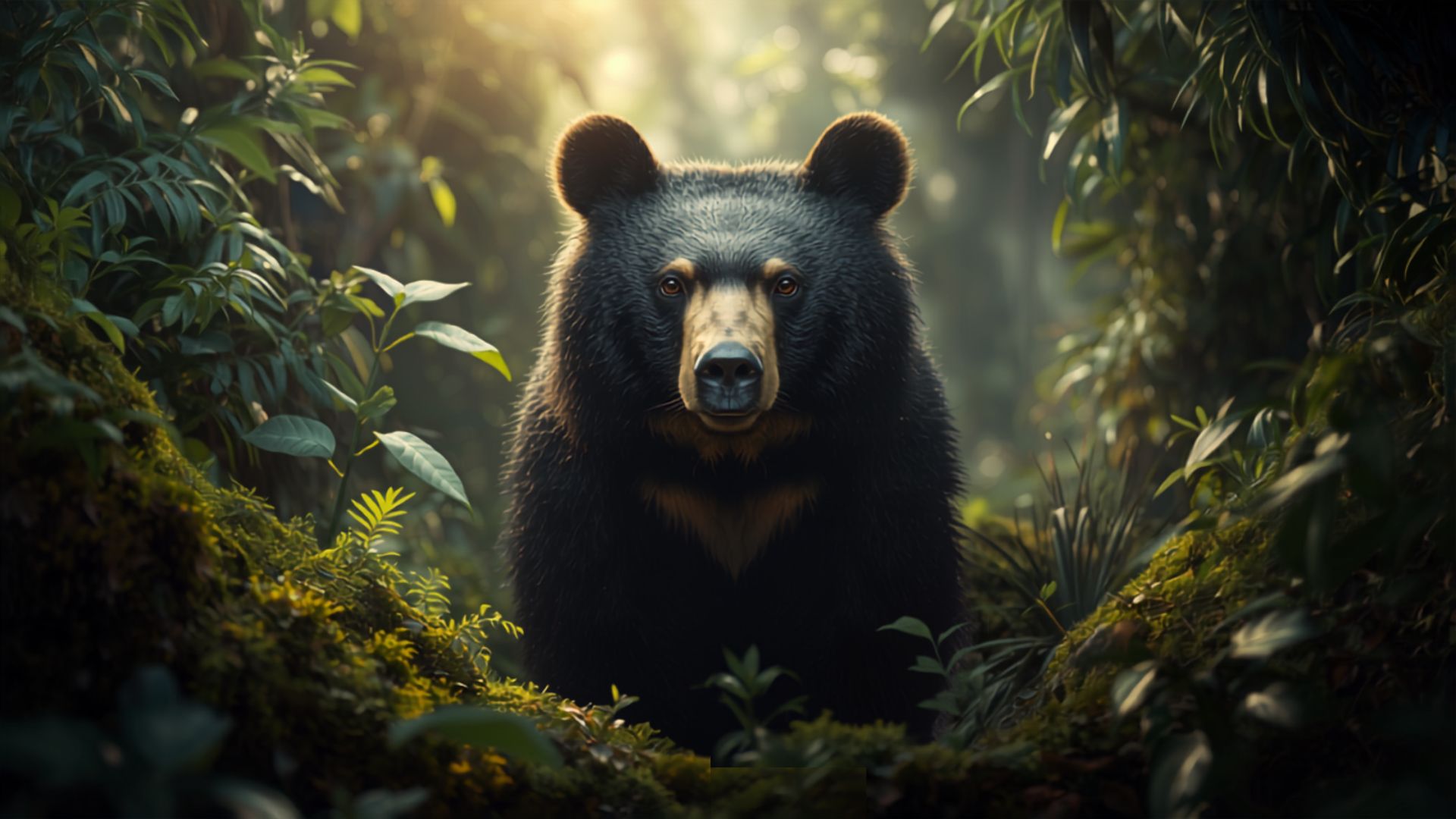 Oso andino de anteojos en su hábitat natural